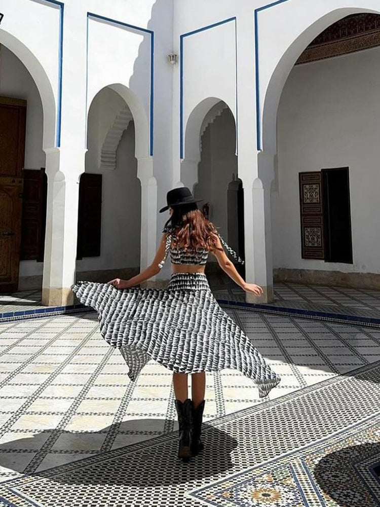 Beachy Midi Skirt and Top Set