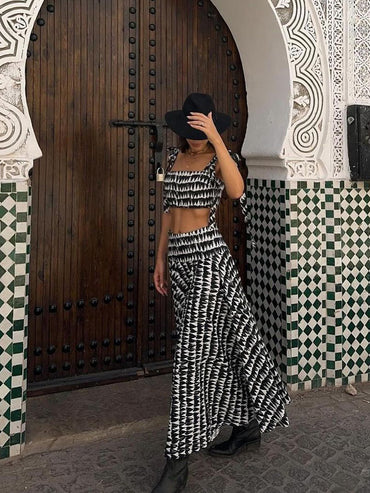 Beachy Midi Skirt and Top Set
