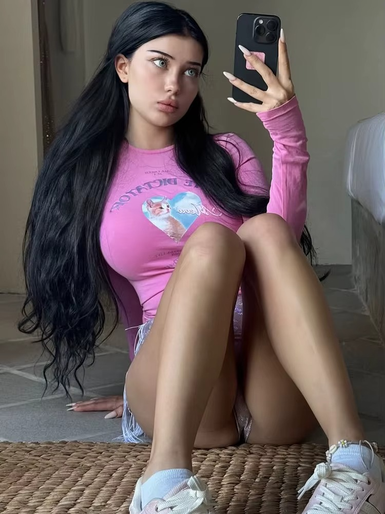 Pink Graphic Baby Tee with Long Sleeves – Cute Meets Bold