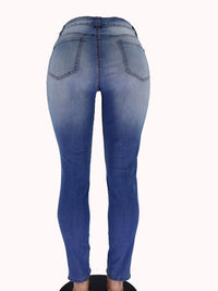 Damesmode Hoge elastische heuplift gescheurde jeans