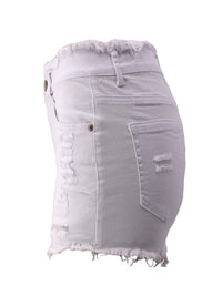 Gewassen gescheurde denim shorts met ruwe zoom