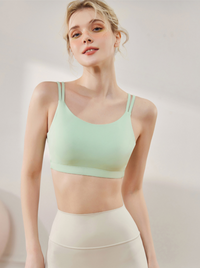 Soutien-gorge de sport à bretelles fines, tapis de poitrine fixe, vêtements de yoga, vêtements de fitness