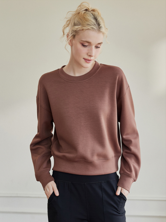 Oversized sweatshirt met ronde hals en elastische zomen