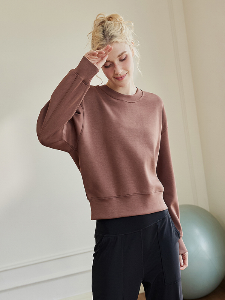 Oversized sweatshirt met ronde hals en elastische zomen