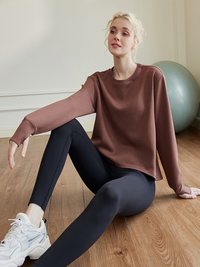 Sweat-shirt surdimensionné à col rond pour femmes