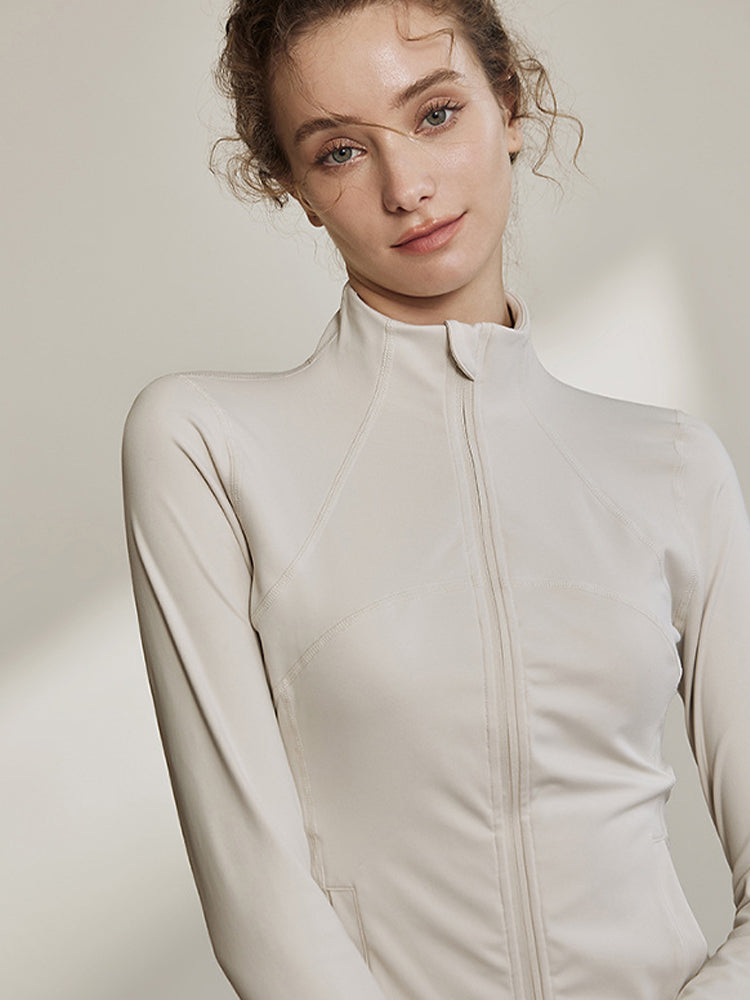 Women's Stand-up Collar Long Sleeve Sports Top