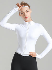 Vestes de sport coupe slim à fermeture éclair pour femmes