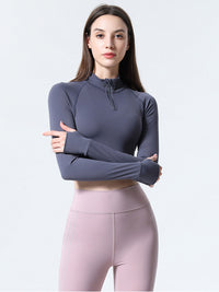 Dames Slim Fit Half Zip Sporttop