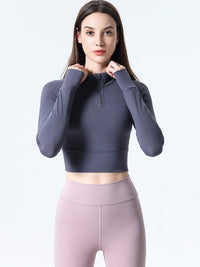 Women's Slim Fit Half Zip Sports Top