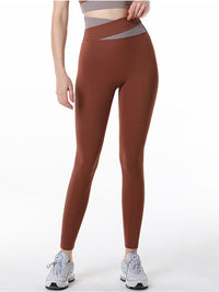 High Waist Contrast Patch Detail Yoga Pants