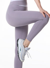 Yogabroek met hoge taille en contrasterende patchdetails