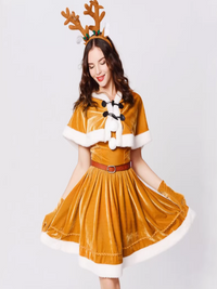 Festive Reindeer Christmas Dress Set