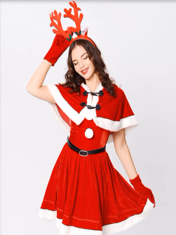 Festive Reindeer Christmas Dress Set