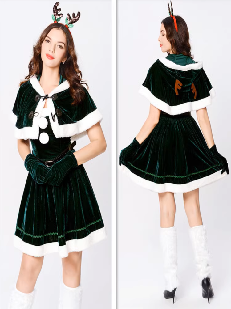 Festive Reindeer Christmas Dress Set