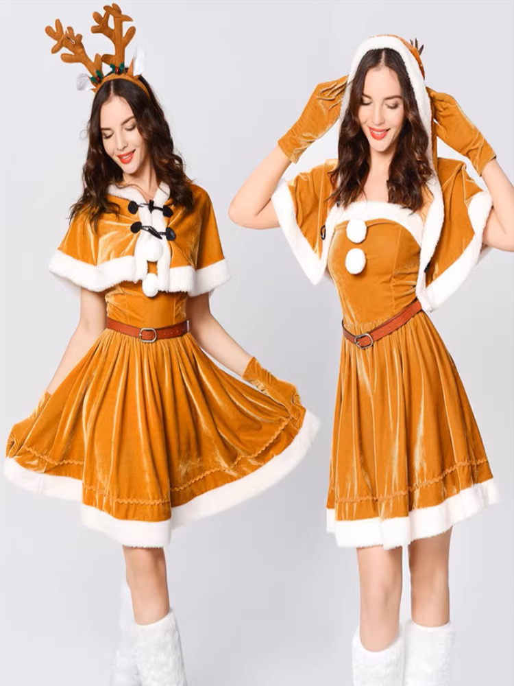 Festive Reindeer Christmas Dress Set