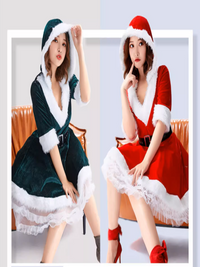 Festive Velvet Christmas Costume Dress