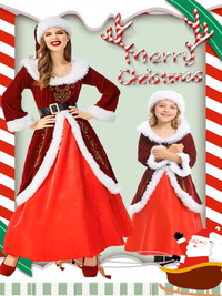 Elegant Women's Santa-Inspired Christmas Gown