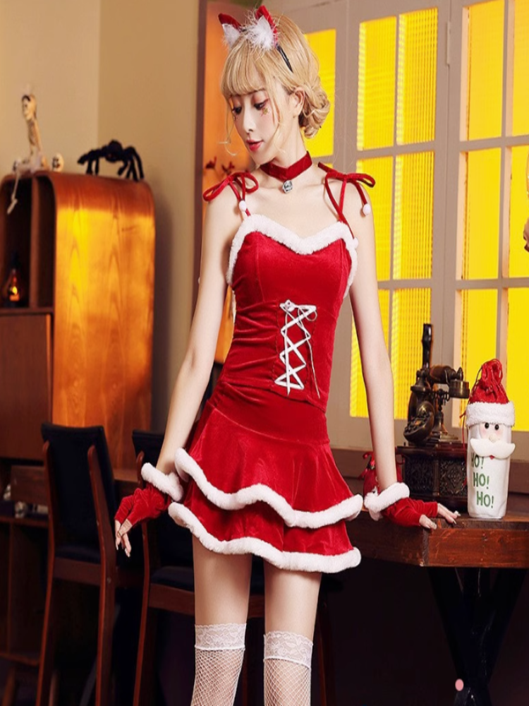 Festive Velvet Santa Dress