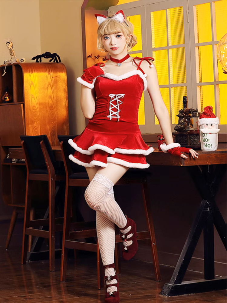 Festive Velvet Santa Dress