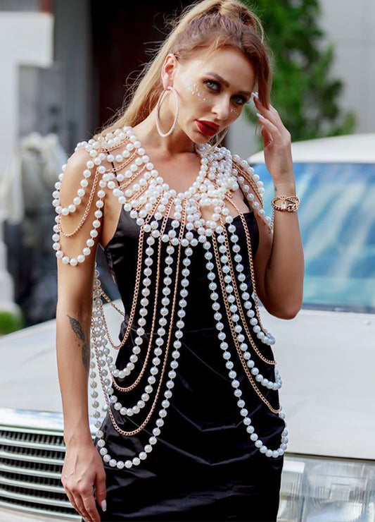 Körperkette mit Perlen, Schulterkette mit Perlen