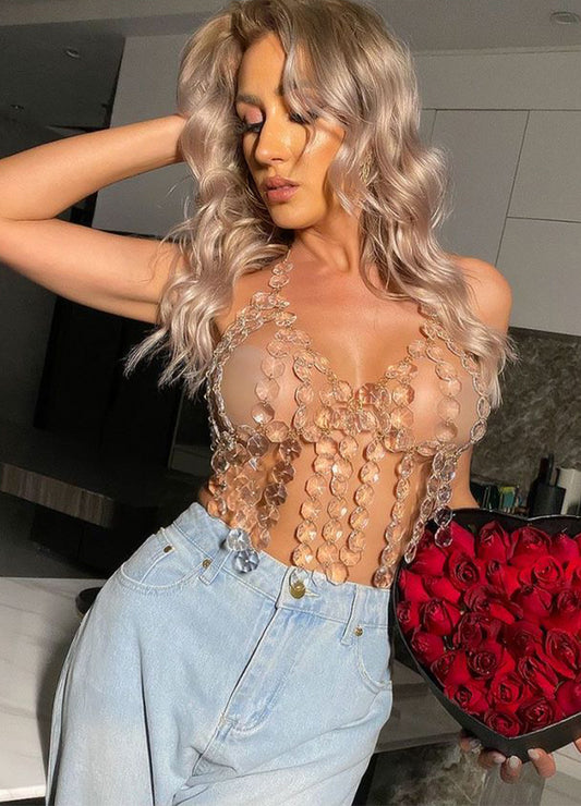 Transparente Acryl Sexy Brustkette Körperkette