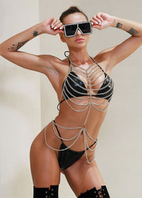 Golden Chain Linked Halter Body Chain