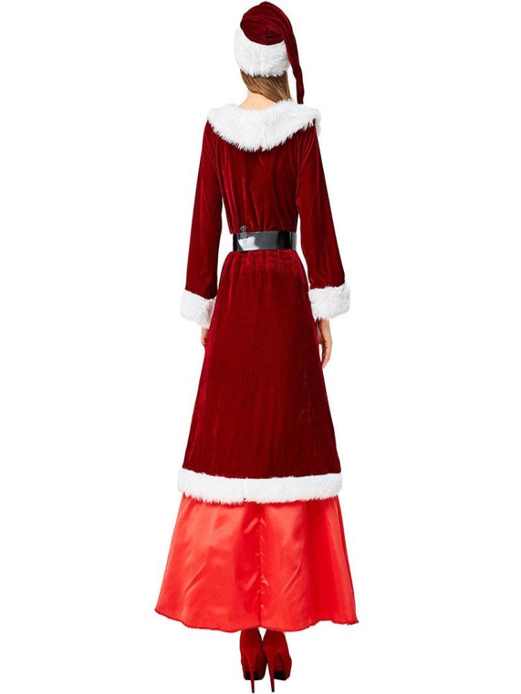 Elegant Women's Santa-Inspired Christmas Gown