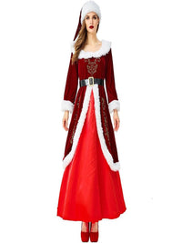 Elegant Women's Santa-Inspired Christmas Gown