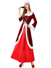 Elegant Women's Santa-Inspired Christmas Gown