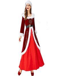 Elegant Women's Santa-Inspired Christmas Gown