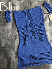 Robe courte paréo en crochet pour femme