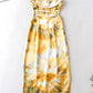 Waist Cut Out Criss Cross Tie-dyed Midi Elegant Sleeveless Beach Long Dress Sundress
