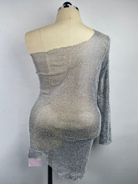 Fishnet Rhinestone Off-shoulder Dress