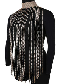 Luxe Strass Sexy Elegante Strand Banketfeest Diamanten Metalen Lichaamssieraden Tops