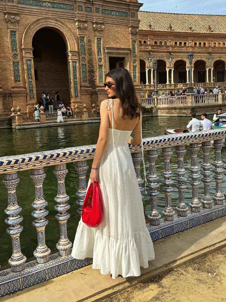 Long Maxi Sundress in White