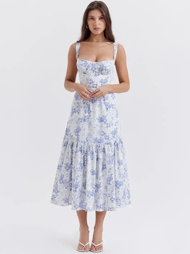 Women's Summer Midi Floral Print Dress