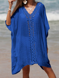 Handgemaakte strand sarong patchwork badpak cover up zomer nieuwe sexy boho badpak vrouwen doorschijnende korte jurk