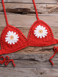 Ensemble de bikinis à fleurs au crochet fait main bohème