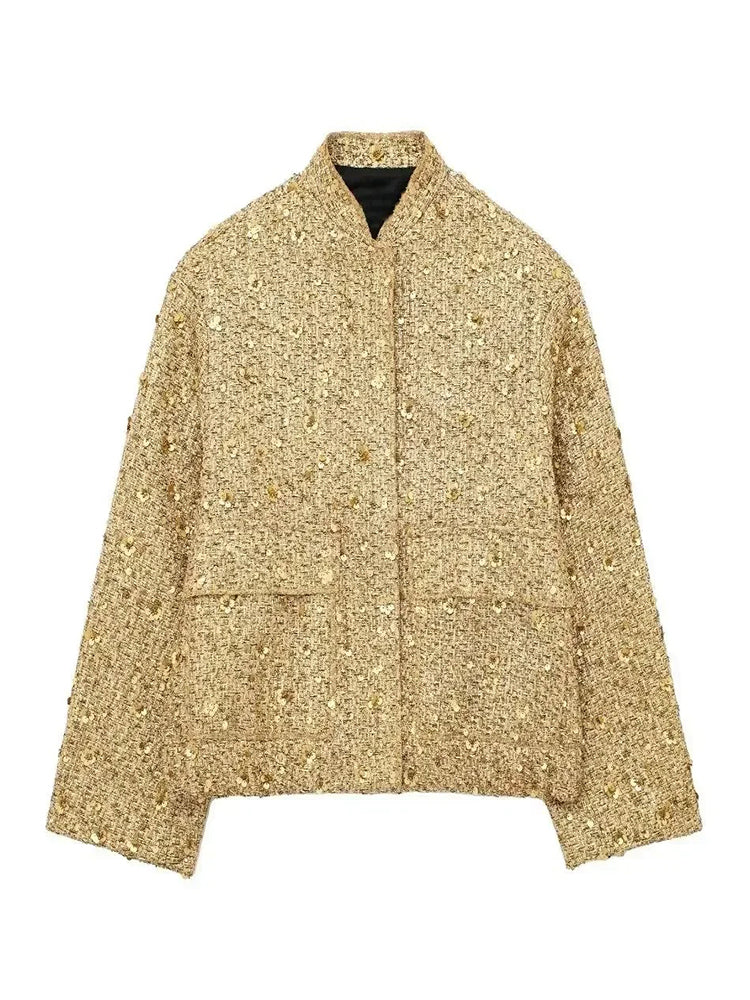 Women's Sequined Bomber Jacket