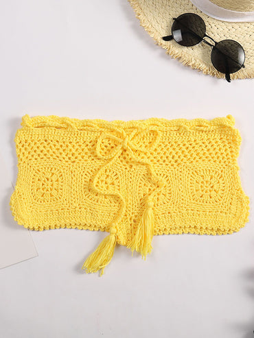 Short de plage bohème au crochet pour femme