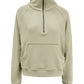 Fleece crop-sweatshirt met halve rits 