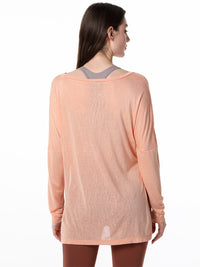 Women Loose Yoga Wear Long Sleeve Smock Top