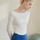 Long Sleeve Sports Top with Open Back