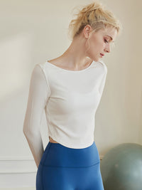 Long Sleeve Sports Top with Open Back