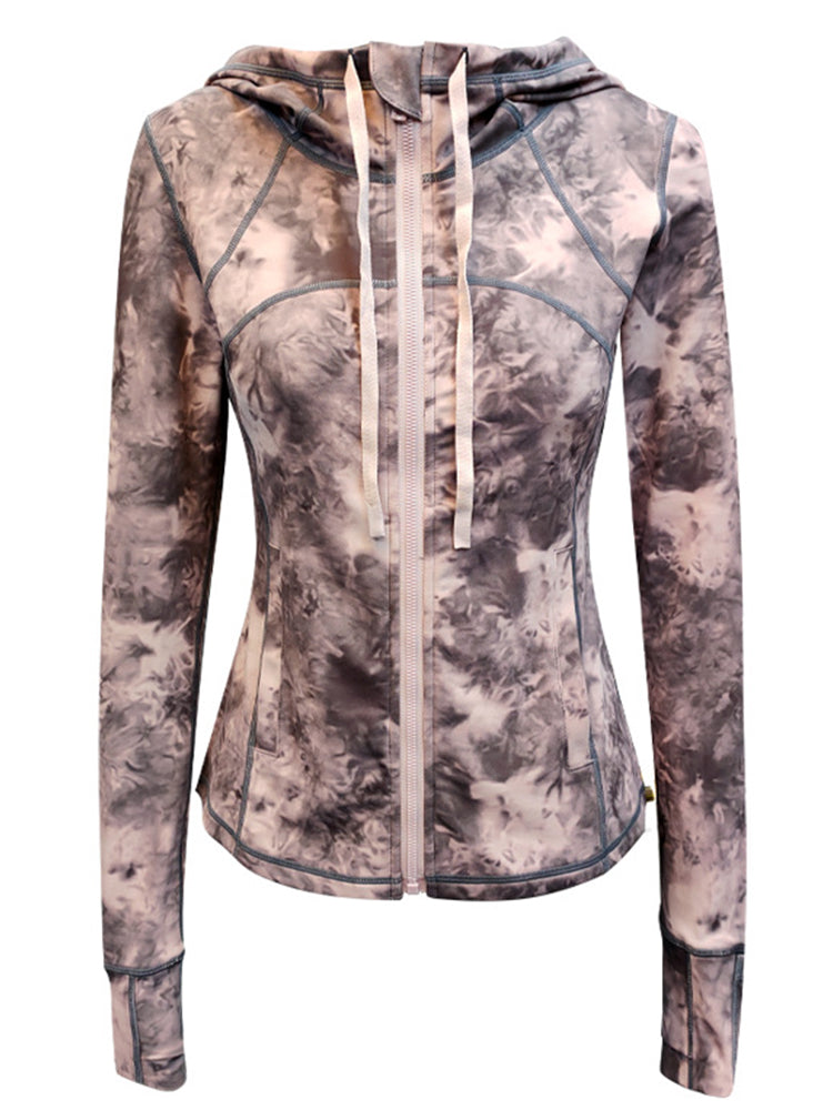 Women's Zip Up Sports Jacket in Digital Print