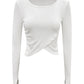 Dames Cross Front Lange Mouw Sport Top