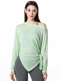 Women Loose Yoga Wear Long Sleeve Smock Top