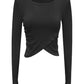 Dames Cross Front Lange Mouw Sport Top