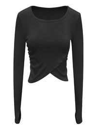 Dames Cross Front Lange Mouw Sport Top