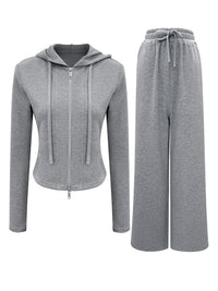 Drawstring Waist Wide Leg Joggers